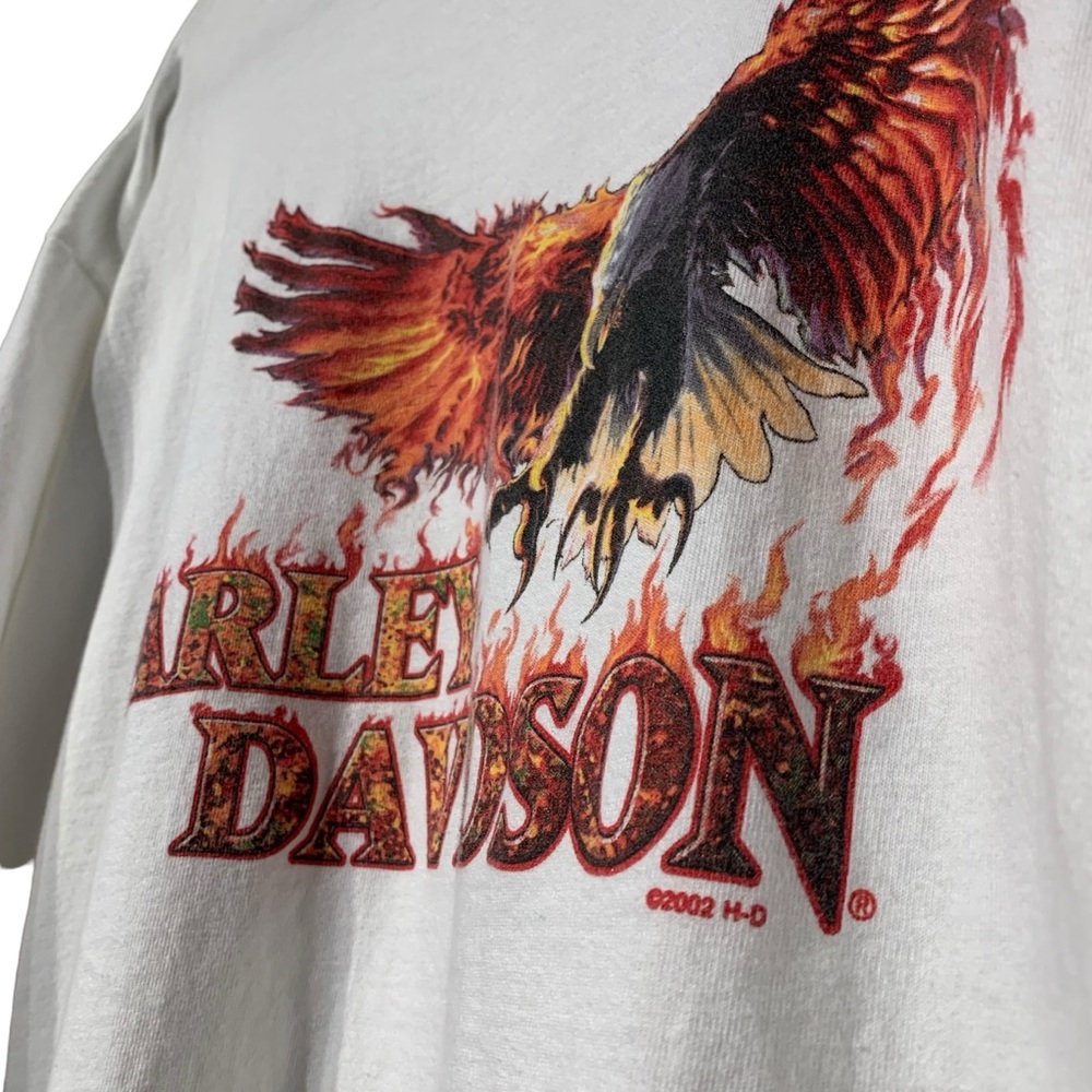 Vintage 2002 Harley Davidson Flaming Eagle Long Sleeve Tee Indy West L XL - Picture 5 of 11